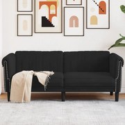 vidaXL Sofá de 2 lugares veludo preto