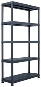 vidaXL Estante de arrumação 250 kg 80x40x180 cm plástico preto