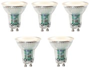 Conjunto de 5 lâmpadas LED GU10 com sensor crepuscular 3W 200 lm 2700K