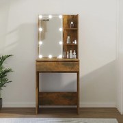 Toucador com LEDs 60x40x140 cm cor carvalho fumado