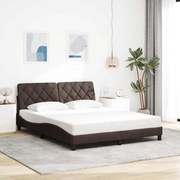 vidaXL Estrutura de cama sem colchão 160x200 cm tecido castanho-escuro