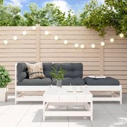 vidaXL 4pcs conjunto lounge jardim c/ almofadões madeira maciça branco