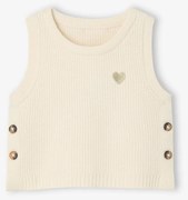 Camisola sem mangas, para bebé  cru
