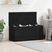 Caixa de Armazenamento vidaXL com Tampa Madeira de Carvalho Preta 100x42x46 cm Madeira Engenharia