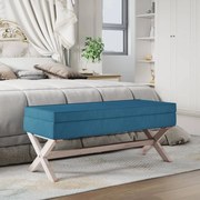 vidaXL Banco de arrumação 110x45x49 cm veludo azul