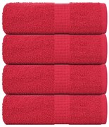 Toalhas de bidé 4 pcs 30x50 cm 360 gsm 100% algodão vermelho