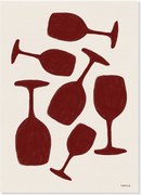 Póster Tara Royle - Abstract Wine Glasses