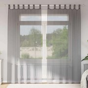 vidaXL Cortinas de voile com laços 2 pcs cinzento-escuro 140x225 cm