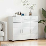 vidaXL Buffet com porta FLORIN Branco Brilhante 88,5 x 30,5 x 73 cm