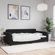 Sofá-cama 100x200 cm veludo preto