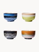 Tigelas artesanais com virado reativo 70's, conjunto de 4