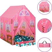 vidaXL Tenda de brincar infantil com 250 bolas 69x94x104 cm rosa