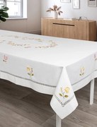 Toalha de mesa de linho bordada a mão 180x350 cm