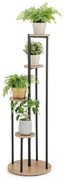 Suporte de metal para plantas internas, prateleira de canto para plantas em vasos com estrutura de metal dourada - branco