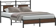 vidaXL Estrutura cama s/ colchão derivados madeira carvalho castanho