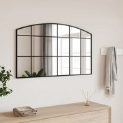 vidaXL Espelho de parede arqueado 100x60 cm ferro preto
