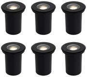 Conjunto de 6 Spots de Exterior Modernos Pretos 35mm Ajustáveis IP65 - Delux Moderno