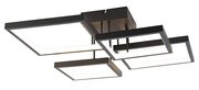 Candeeiro de teto preto com LED regulável em 3 níveis 4 luzes - Lejo Design