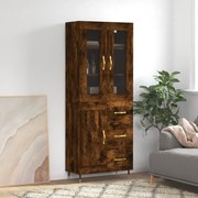 vidaXL Armário alto 69,5x34x180 cm madeira processada carvalho fumado
