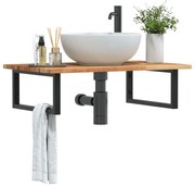 vidaXL Prateleira de parede p/ lavatório aço/madeira de acácia maciça