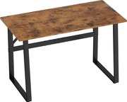 HOMCOM Secretária Estilo Industrial 120x60x76 cm Mesa de Computador com Estrutura de Aço Fácil de Montar Castanho Rústico | Aosom Portugal