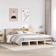 vidaXL Cama com estante sem colchão 180x200 cm madeira maciça