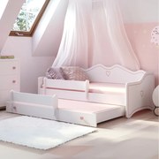 Cama infantil dupla Emma II 160x80 rosa/branco - colchão e estrado incluído