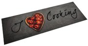 Tapete de cozinha lavável 60x180 cm veludo texto cooking