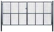 vidaXL Portão de jardim em rede aço galvanizado 400x175 cm cinzento