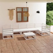 8 pcs conjunto lounge de jardim pinho maciço