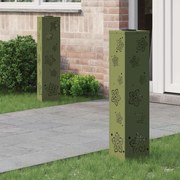 vidaXL Luz Solar LED de Caminho 2 pcs Verde Oliva Aço Laminado a Frio