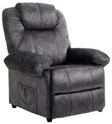 HOMCOM Poltrona Relax Reclinável Sala de Estar Apoio Pés Retrátil Encosto Alto Confortável 88x91x108 cm Preto | Aosom Portugal