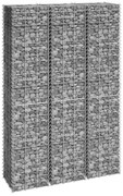 vidaXL Canteiro/gabião elevado 3 pcs 30x30x150 cm ferro