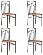 vidaXL Cadeiras de jantar 4 pcs MDF castanho