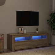 vidaXL Móvel de TV com luzes LED 120x35x40 cm carvalho sonoma