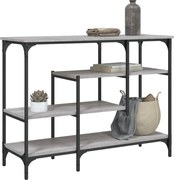 vidaXL Mesa consola c/ prateleiras 100x35x75 cm cinzento sonoma