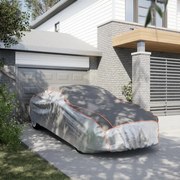 vidaXL Cobertura carro p/ Sedan proteção de granizo XXL cinza/prateado