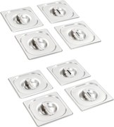 Tampas para recipientes comida GN 1/6 8 pcs aço inoxidável