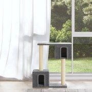 vidaXL Árvore p/ gatos c/ postes arranhadores sisal 60 cm cinza-claro