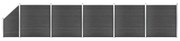 Conjunto de painel de vedação WPC 965x(105-186) cm preto