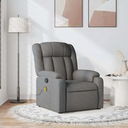 vidaXL Poltrona de massagens reclinável tecido cinzento-escuro