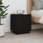 vidaXL Mesa de cabeceira 40x34x45 cm madeira de pinho maciça preto