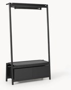 Bengaleiro de parede em madeira Libby, preto