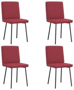 Cadeiras de jantar 4pcs couro artificial vermelho tinto