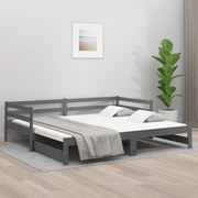 Estrutura sofá-cama de puxar 2x(90x190) cm pinho maciço cinza