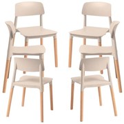 Pack 6 Cadeiras Estin - Beige