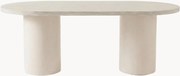 Mesa de jantar oval com efeito travertino Narvik, 200 x 100 cm