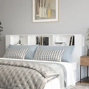 vidaXL Armário de cabeceira 220x18,5x104,5 cm branco brilhante