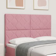 vidaXL Cabeceira rosa em veludo com design de blocs de diamante - 140cm