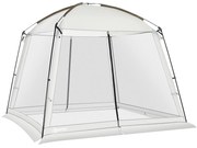 Outsunny Tenda Jardim 6-8 Pessoas 4 Mosquiteiras 2 Portas UV50+ Bolsa Transporte 3x3 m Branco | Aosom Portugal